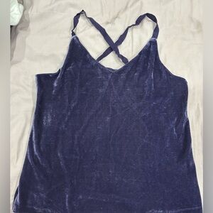 Elegant Velvet Blue Women's Top